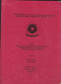 ANALISIS PERLINDUNGAN HUKUM TERHADAP FISHER (AWAK KAPAL) BERDASARKAN WORK IN FISHING CONVENTION, 2007 (NO. 188)