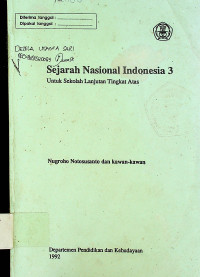 Sejarah Nasional Indonesia 3 Untuk Sekolah Lanjutan Tingkat Atas