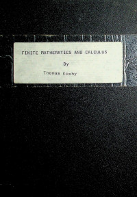 FINITE MATHEMATICS AND CALCULUS WITH APPLICATIONS