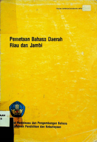 Pemetaan Bahasa Daerah Riau dan Jambi