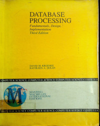DATABASE PROCESSING; Fundamentals, Design, Implementation Third Edition