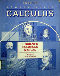 CALCULUS STUDENT'S SOLUTIONS MANUAL,  4th Edition