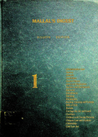 MALLAL'S DIGEST of Malaysian and Singapore Case Law 1808 to 1988 FOURTH EDITION Volume I Administrative Law to Civil Law Act