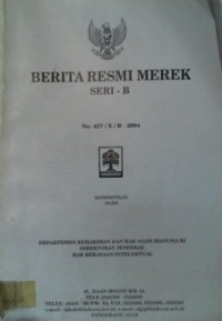 BERITA RESMI MEREK SERI- B No. 427/X/B-2004; No. 513001 s/d No. 513500