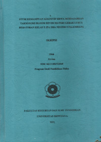 STUDI KEMAMPUAN KOGNITIF SISWA BERDASARKAN TAKSONOMI BLOOM REVISI MATERI GERAK LURUS BERATURAN KELAS X IPA SMA NEGERI 9 PALEMBANG