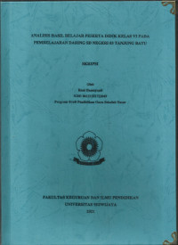 ANALISIS HASIL BELAJAR PESERTA DIDIK KELAS VI PADA PEMBELAJARAN DARING SD NEGERI 03 TANJUNG BATU