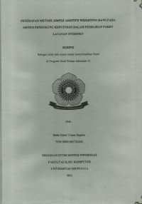 PENERAPAN METODE SIMPLE ADDITIVE WEIGHTING (SAW) PADA SISTEM PENDUKUNG KEPUTUSAN DALAM PEMILIHAN PAKET LAYANAN INTERNET