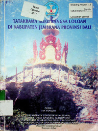 Tata krama suku bangsa Loloan di Kabupaten Jembrana Provinsi Bali