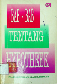 BAB-BAB TENTANG HYPOTHEEK