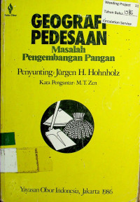 GEOGRAFI PEDESAAN: Masalah Pengembangan Pangan