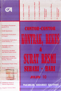 CONTOH-CONTOH KONTRAK, REKES & SURAT RESMI SEHARI-HARI, JILID 10