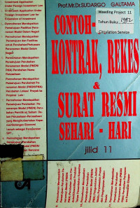 CONTOH-CONTOH KONTRAK, REKES DAN SURAT-SURAT RESMI SEHARI-HARI, JILID 11