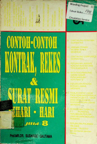 CONTOH-CONTOH KONTRAK, REKES & SURAT RESMI SEHARI-HARI, jilid 8