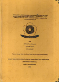 PENGARUH FAKTOR MAKRO EKONOMI TERHADAP RETURN SAHAM SEKTOR RESTORAN, HOTEL & PARIWISATA YANG TERDAFTAR DI PT BURSA EFEK INDONESIA PADA MASA PANDEMI COVID-19