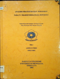 ANALISIS STRATEGI BAURAN PEMASARAN PADA CV. THAMRIN BERSAUDARA BENGKULU