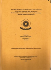 PENGARUH PENGENDALIAN INTERNAL DAN GOOD CORPORATE GOVERNANCE TERHADAP NILAI PERUSAHAAN (STUDI EMPIRIS PERUSAHAAN SEKTOR UTILITAS PUBLIK YANG TERDAFTAR DALAM BURSA EFEK INDONESIA TAHUN 2016-2018)