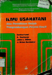 ILMU USAHATANI dan Penelitian Untuk Pengembangan Petani Kecil