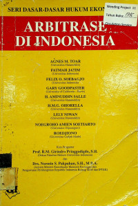 ARBITRASE DI INDONESIA: SERI DASAR-DASAR HUKUM EKONOMI, 2