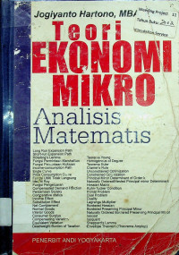 Teori EKONOMI MIKRO: Analisis Matematis