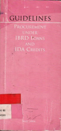 GUIDELINES PROCUREMENT UNDER IBRD LOANS AND IDA CREDITS