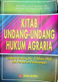 KITAB UNDANG-UNDANG HUKUM AGRARIA