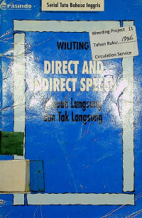 DIRECT AND INDIRECT SPEECH: Ucapan Langsung Dan Tak Langsung