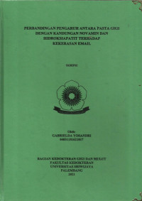 PERBANDINGAN PENGARUH ANTARA PASTA GIGI DENGAN KANDUNGAN NOVAMIN DAN HIDROKSIAPATIT TERHADAP KEKERASAN EMAIL