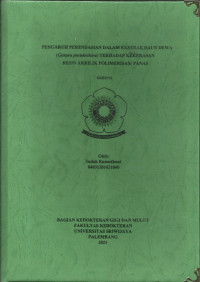 PENGARUH PERENDAMAN DALAM EKSTRAK DAUN DEWA (Gynura pseudochina) TERHADAP KEKERASAN RESIN AKRILIK POLIMERISASI PANAS