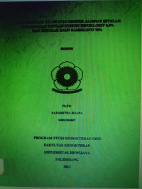 PERBANDINGAN STABILITAS DIMENSI ALGINAT SETELAH PERENDAMAN DENGAN SODIUM HIPOKLOROT 0,5 % DAN EKSTRAK DAUN SAMBILOTO 75%