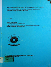 INTERFERENSI GRAMATIKAL BAMASA DAERAH BAN BAHASA ASING PADA KOLOM ISU UTAMA TABLOID CEK. & RICEK PERIODE AGUSTUS—OKTOBER 2004