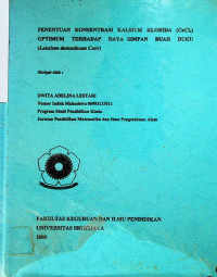 PENENTUAN KONSENTRASI KALSIUM KLORIDA (CaCI2) OPTIMUM TERHADAP DAYA SIMPAN BUAH DUKU (Lansium domesticum Corr)