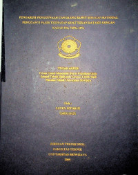 PENGARUH PENGGUNAAN CANGKANG SAWIT SEBAGAI MATERIAL PENGGANTI PASIR TERHADAP KUAT TEKAN BATAKO DENGAN KADAR 5 %, 7,5 %, 10 %