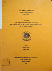 ANALISIS POTENSI PENERIMAAN DAERAH DALAM MENUNJANG PELAKSANAAN OTONOMI DAERAH DI KOTA PALEMBANG