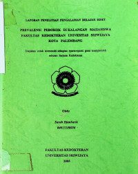 PREVALENSI PEROKOK DIKALANGAN MAHASISWA FAKULTAS KEDOKTERAN UNIVERSITAS SRIWIJAYA KOTA PALEMBANG