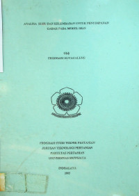 ANALISA SUHU DAN KELEMBABAN UNTUK PENYIMPANAN GABAH PADA MODEL SILO