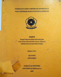 PENERAPAN GOOD CORPORATE GOVERNANCE PADA KOPERASI KARYAWAN DI PALEMBANG