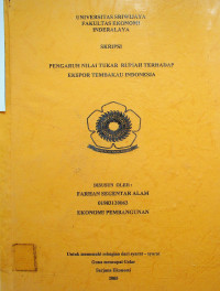 PENGARUH NILAI TUKAR RUPIAH TERHADAP EKSPOR TEMBAKAU INDONESIA