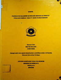 PENDEKATAN BALANCED SCORECARD SEBAGAI ALTERNATIF PENILAIAN KINERJA PADA PT. BANK SYARIAH MANDIRI