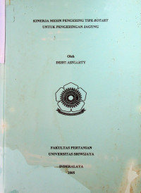 KINERJA MESIN PENGERING TIPE ROTARY UNTUK PENGERINGAN JAGUNG