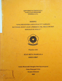 ANALISIS KINERJA KEUANGAN PT TAMBANG BATUBARA BUKIT ASAM (PERSERO), TBK. SEBELUM DAN SESUDAH GO PUBLIC