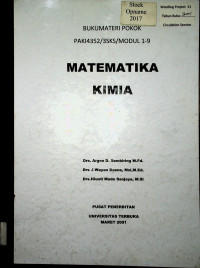 BUKU MATERI POKOK PAKI 4352/3SKS/MODUL 1-9: MATEMATIKA KIMIA