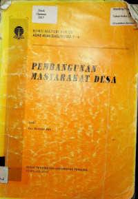 BUKU MATERI POKOK PEMBANGUNAN MASYARAKAT DESA: ADNE4534/2SKS/MODUL 1-6