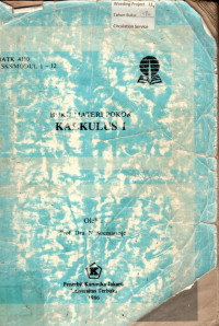 Buku Materi Pokok Kalkulus I; MATK 4110/ 4SKS/ Modul 1- 12