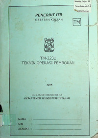 TEKNIK OPERASI PEMBORAN