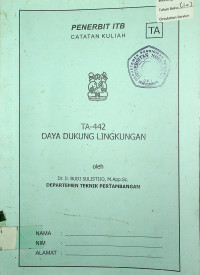 DAYA DUKUNG LINGKUNGAN