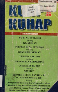 KUHP dan KUHAP DILENGKAPI UU RI NO 16 TAHUN 2004