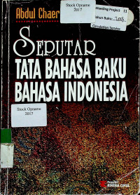 SEPUTAR TATA BAHASA BAKU BAHASA INDONESIA