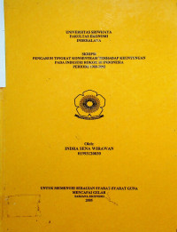 PENGARUH TINGKAT KONSENTRASI TERHADAP KEUNTUNGAN PADA INDUSTRI ROKOK DI INDONESIA PERIODE 1988-2002