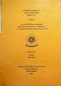 ANALISIS PENERAPAN STRATEGI SEGMENTASI, POSITIONING, TARGETING PADA RUMAH SAKIT PERTAMINA PRABUMULIH