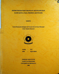 PENDETEKSIAN KECURANGAN AKUNTANSI DAN DAMPAKNYA PADA PROFESI AKUNTANSI